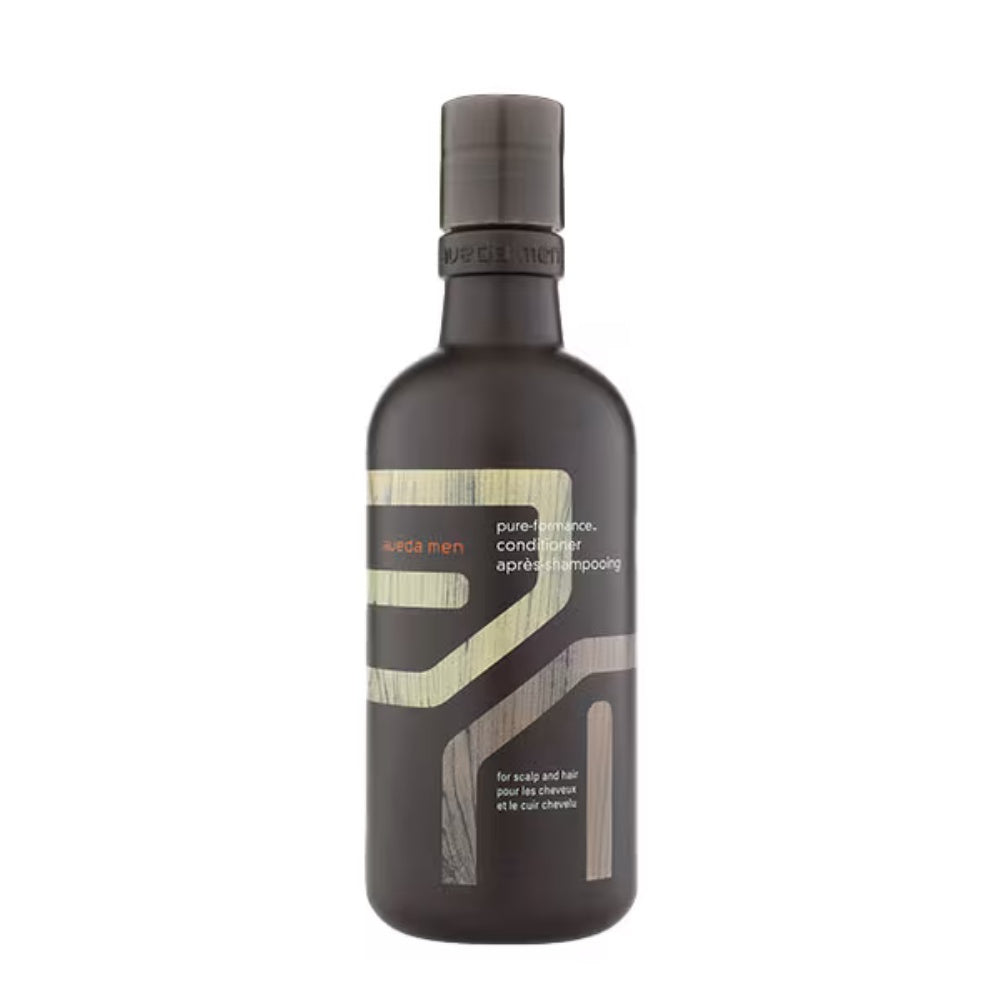 Aveda Men Pure-Formance Conditioner bottle in brown and tan packaging.