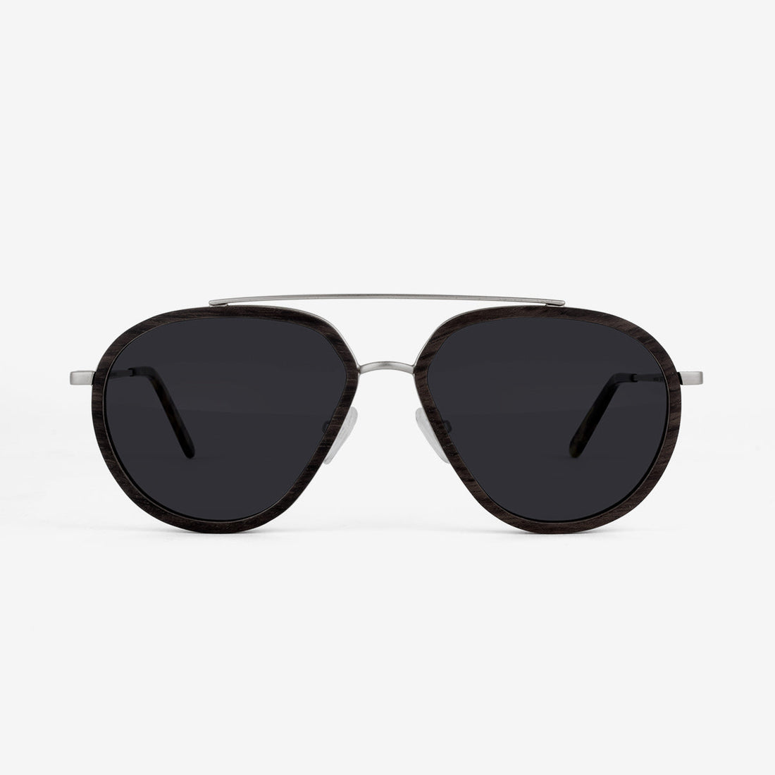 Aventura Aviator Sunglasses with Metal and Wood Accents