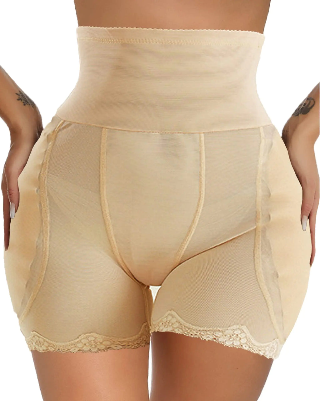Hip Enhancer Shapewear for Women Hip Dip Pads Butt Shaper Padded Underwear Fake Hips Padding Butt Enhancer Tummy Control (Nude Large)