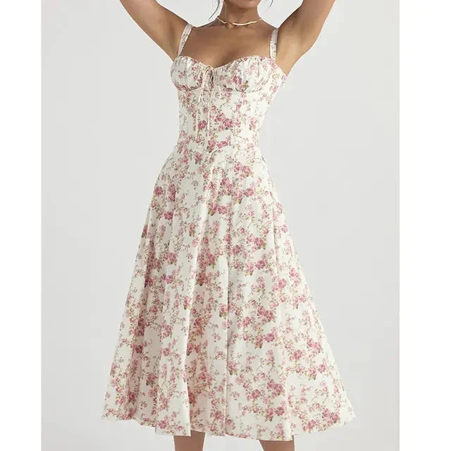 Elegant Floral Sleeveless Maxi Dress