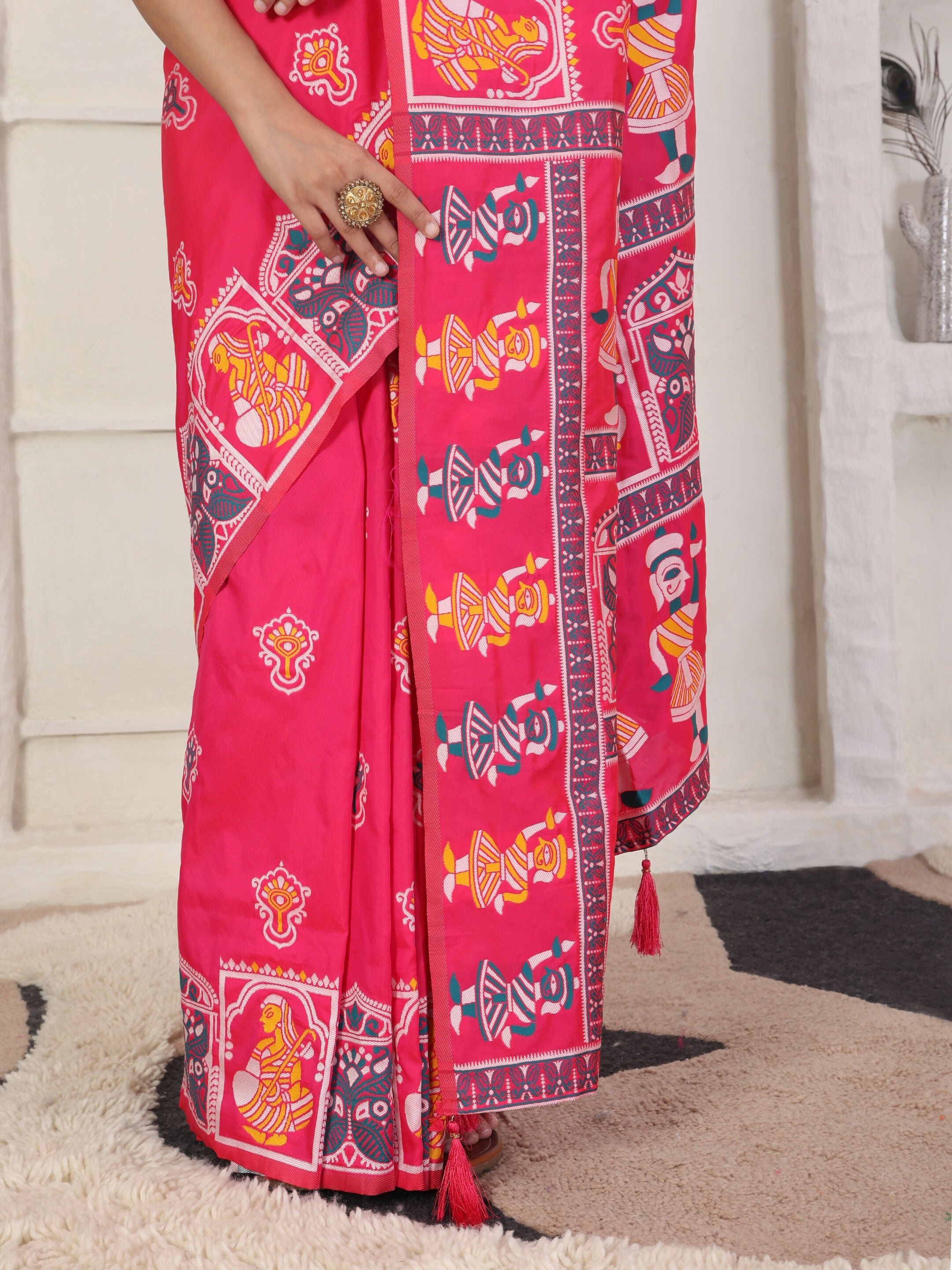 Shree Shyam Fashion Silk Blend Pink Saree