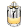 Azzaro Wanted Eau de Toilette bottle featuring a silver and gold industrial design.