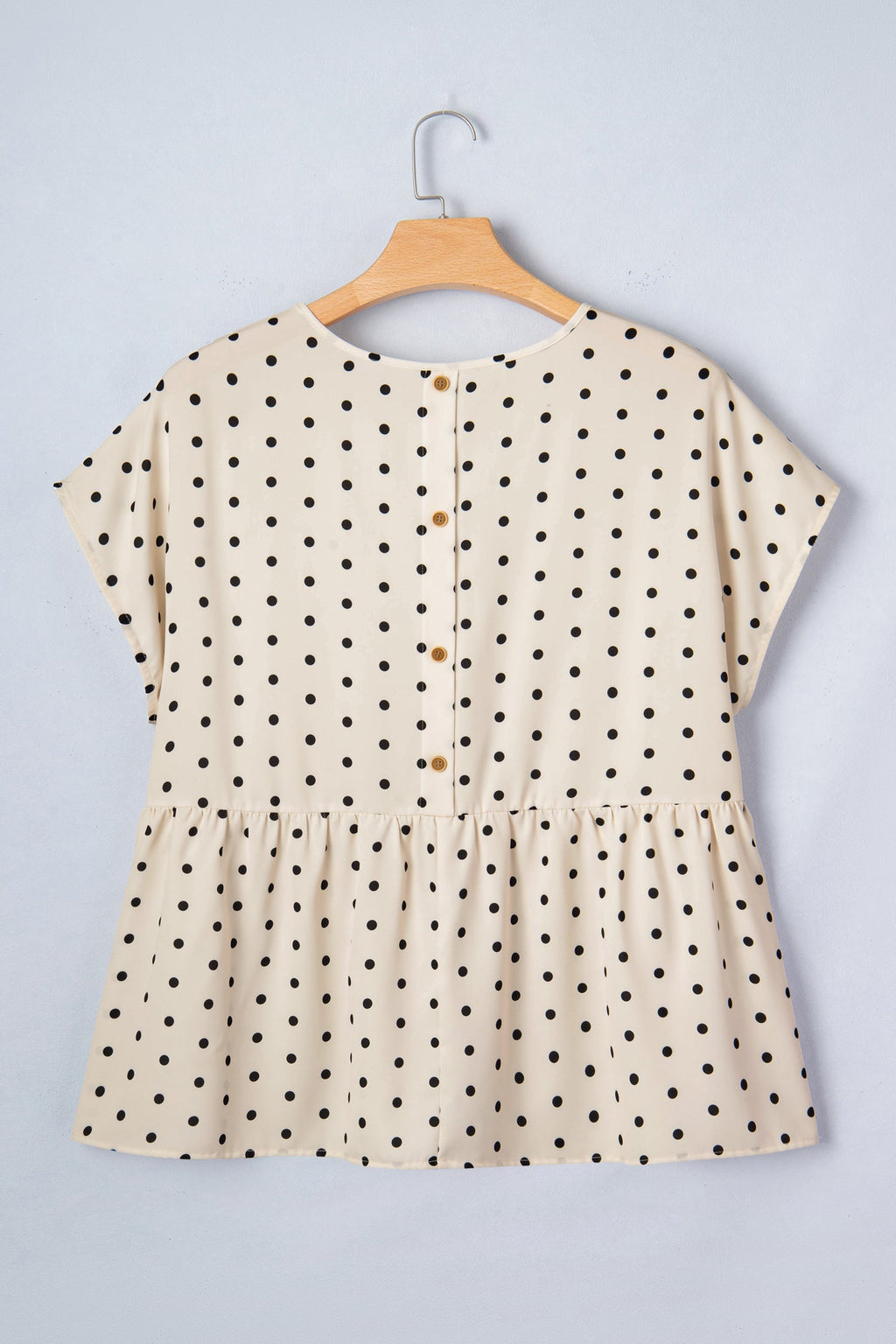 Adora Polka Dot Button Detail Babydoll Blouse | Polyester