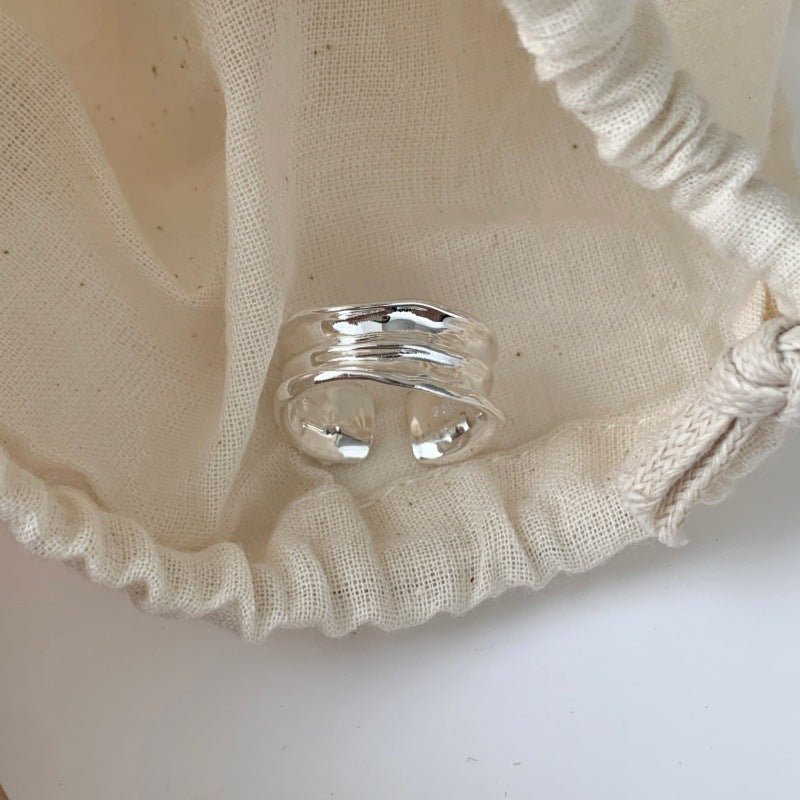 Luxury Hollow Out Irregular Flower Ring For Women, Sweet Cool Ins Style, Niche Minimalist Elegant Band