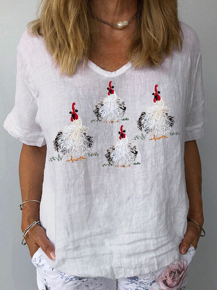 Artistic Retro Floral Print Pullover Top – Chinese Style Blouse