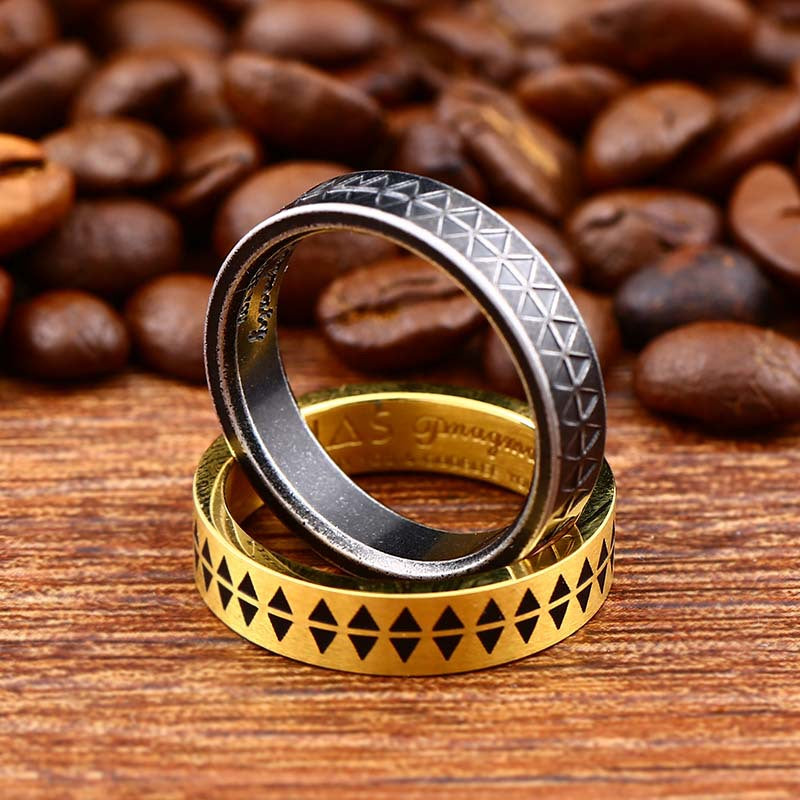 Serrated-Edge Tattoo Simple Ring For Men And Women