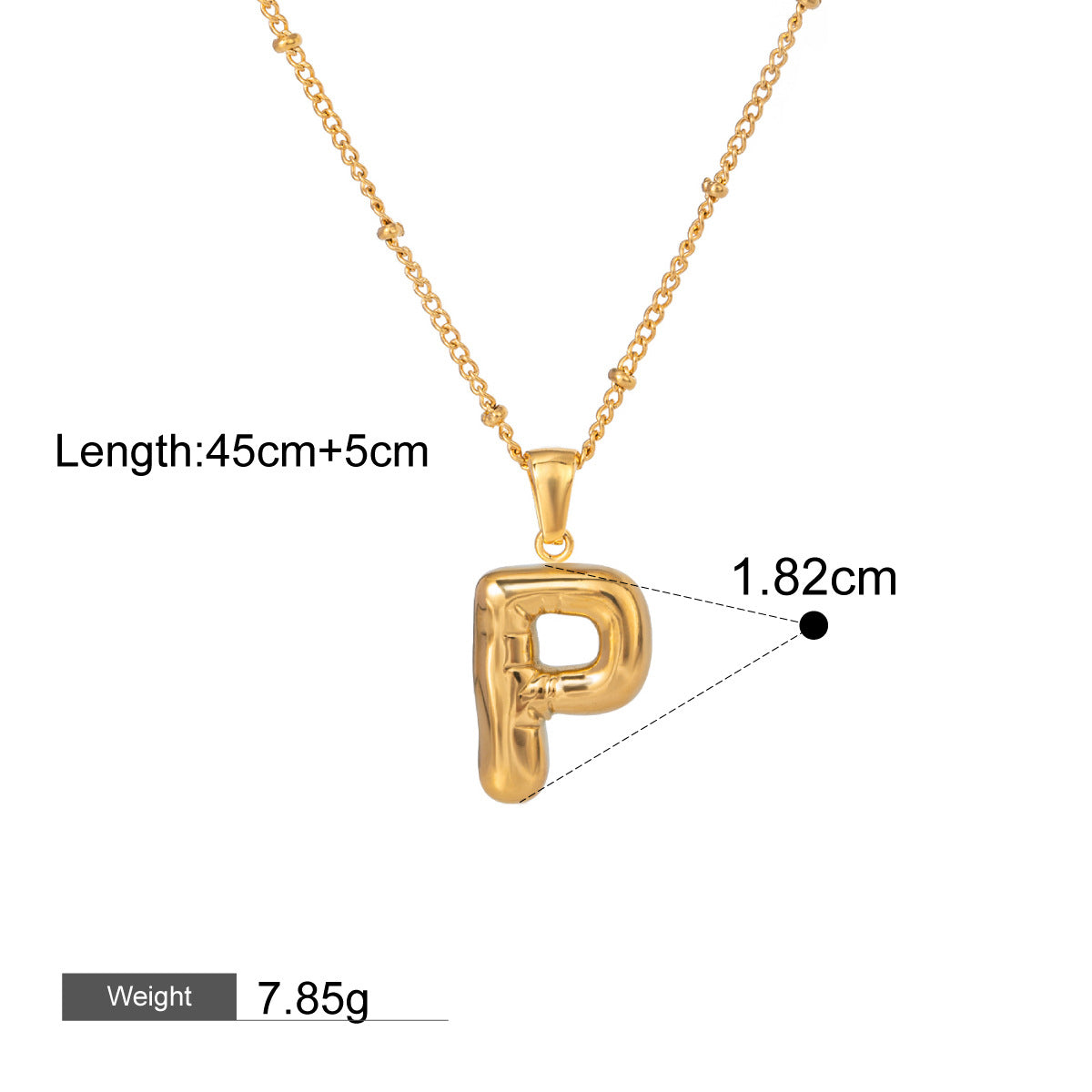 18K gold letters with birthstone design exquisite dazzling necklace