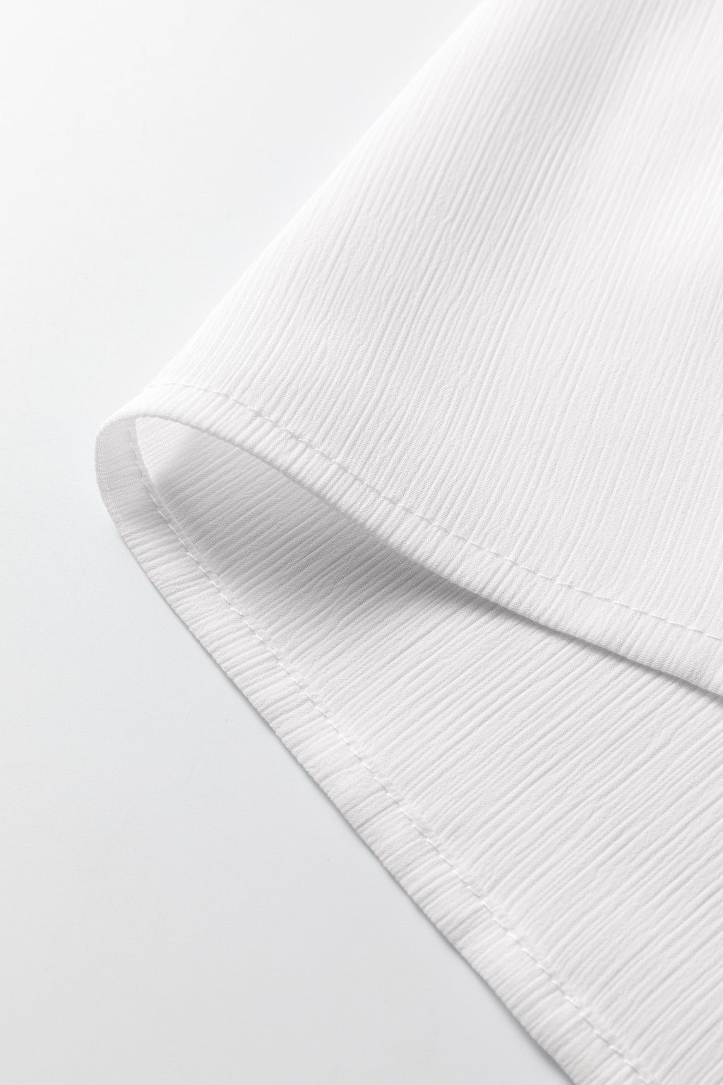 White Dolman Sleeve Blouse with Smocked Cuffs Long Sleeve Top