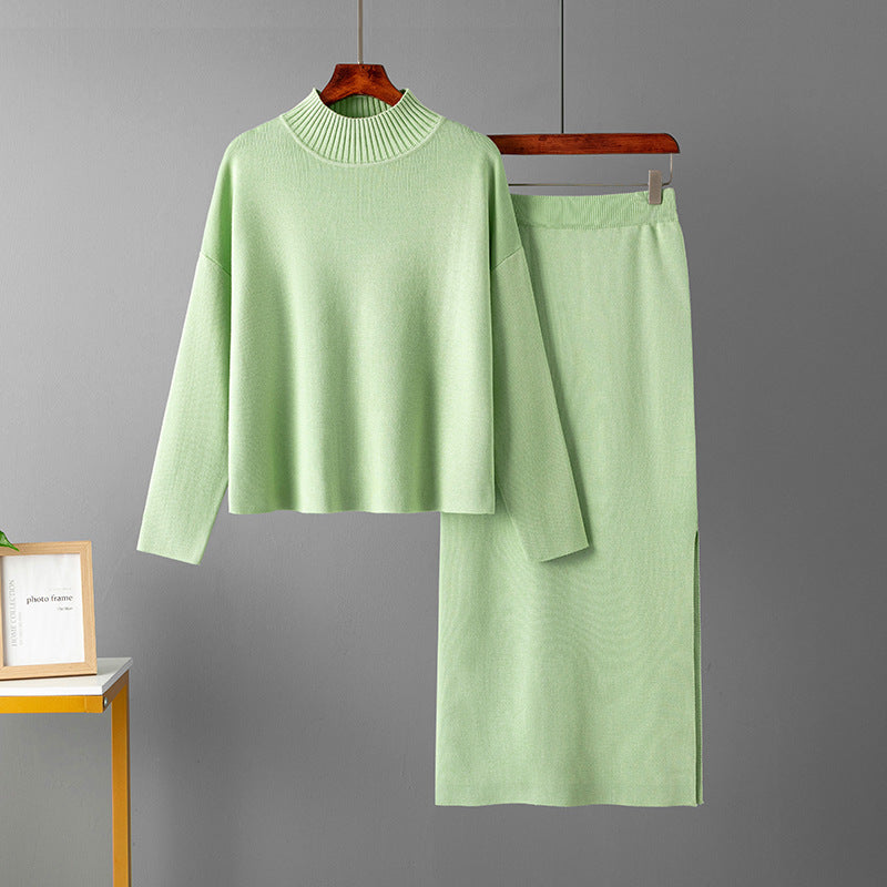 Women's Chic Two-Piece Cotton Sweater Set Long Sleeve Lounge Wear