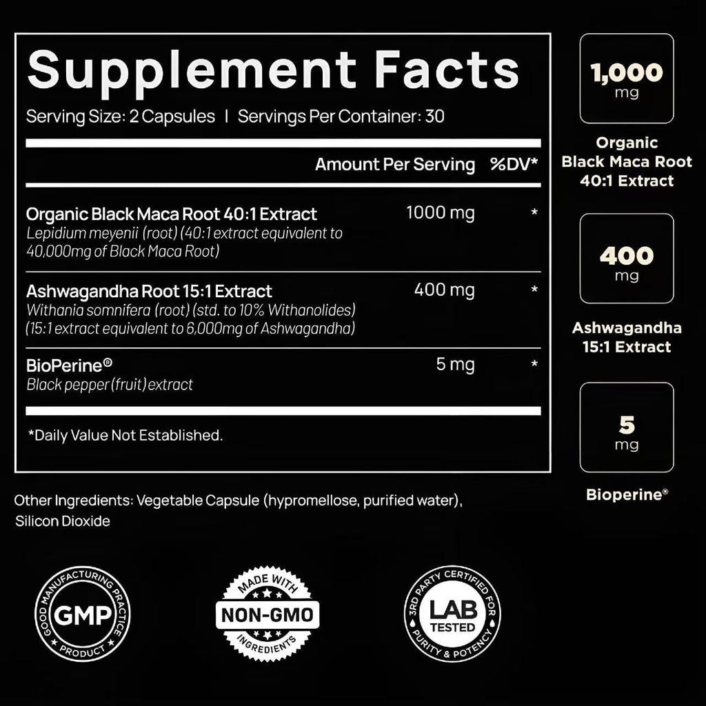 In Stock Black Maca Root Capsules For Men