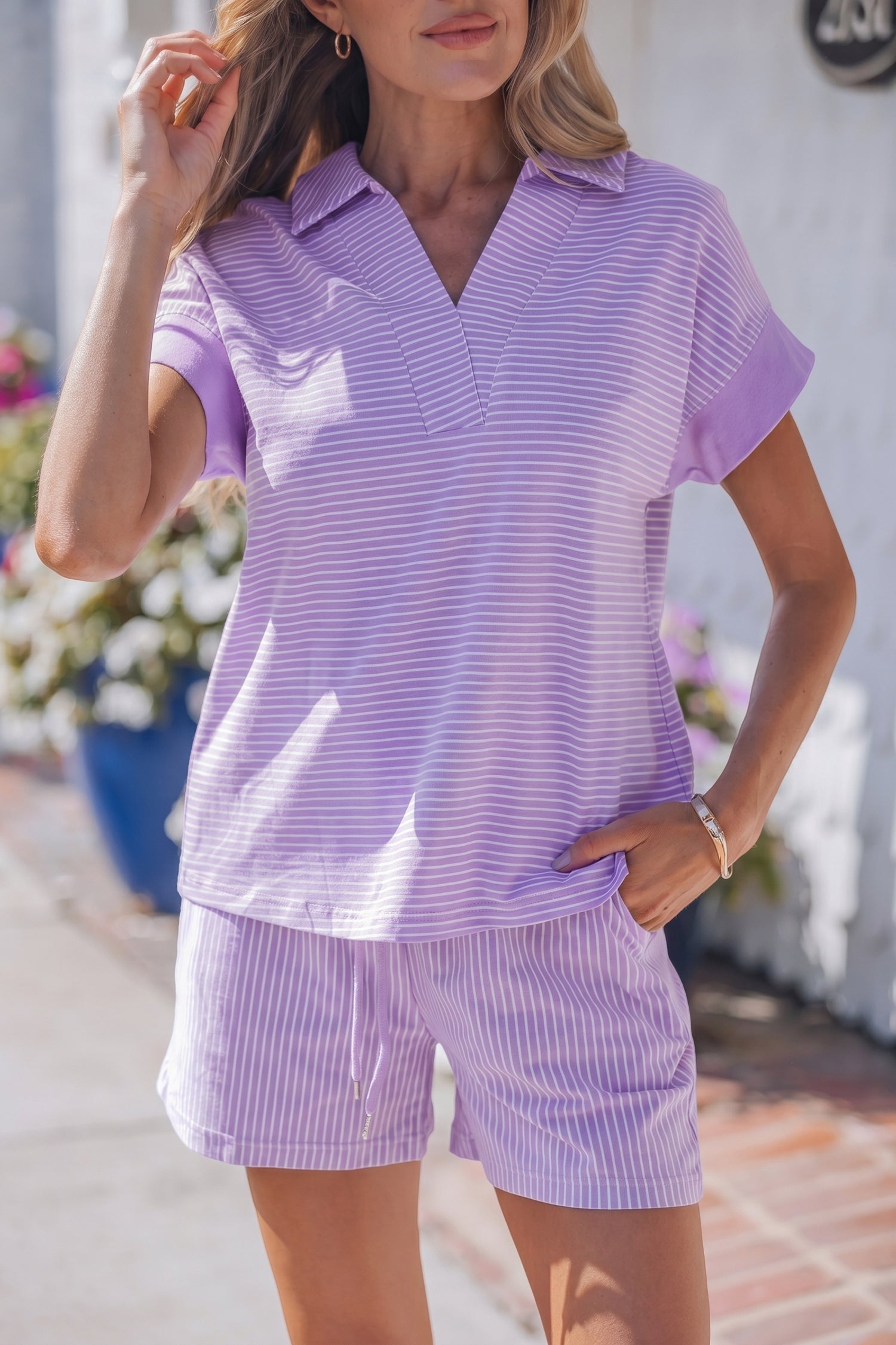 Zara Dolman Sleeve Polo Shirt and Short Set