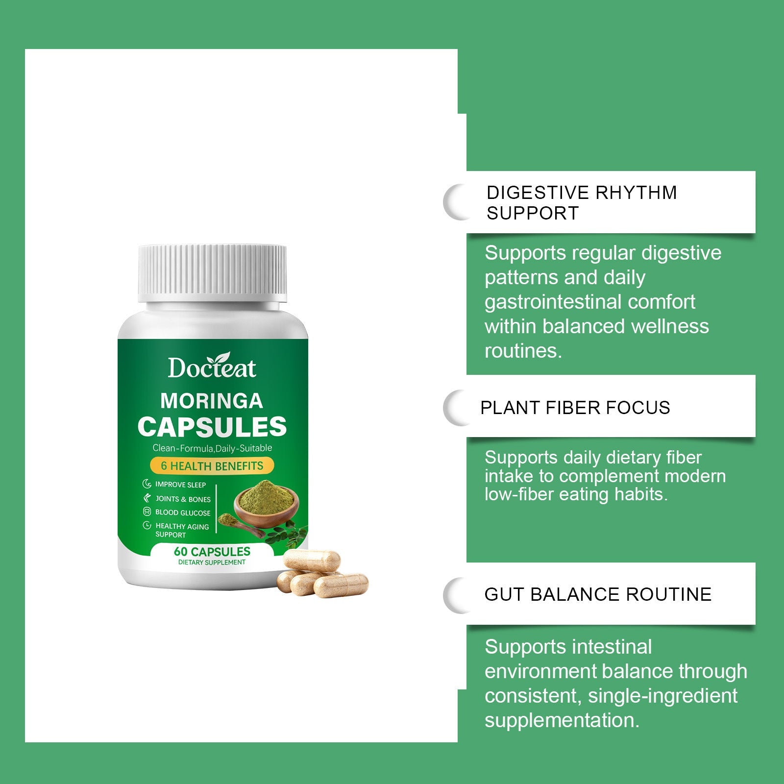 Moringa Gut Health Support Capsules