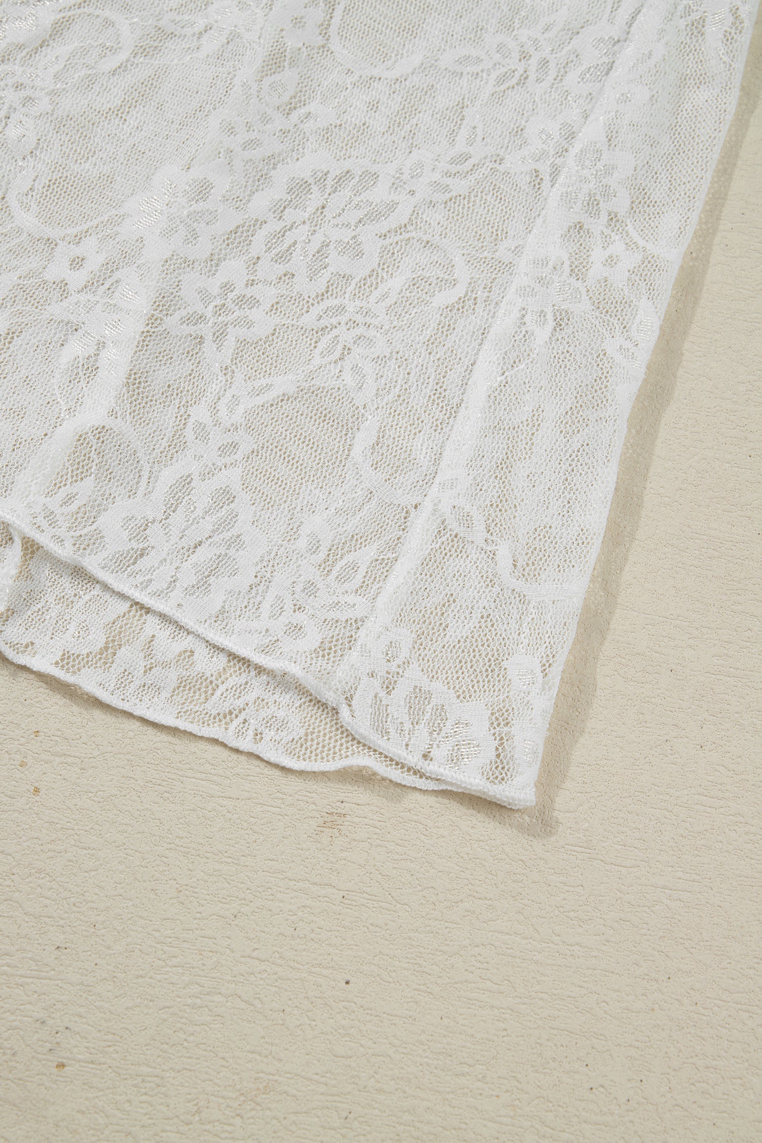 Women's Floral Lace Sheer Flowy Maxi Skirt in White
