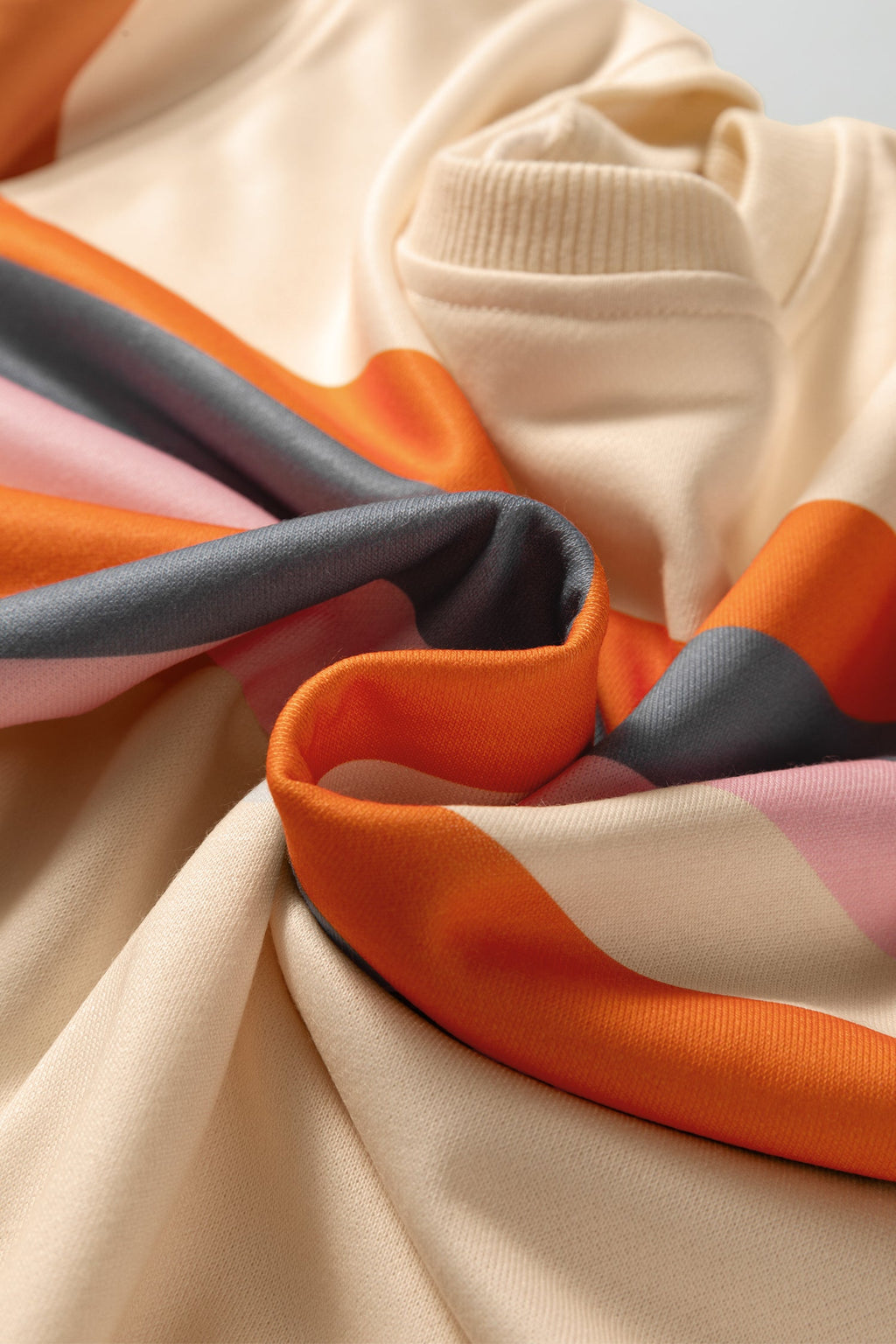 Women's Puff Sleeve Pullover with Cream and Striped Detail - Image 5