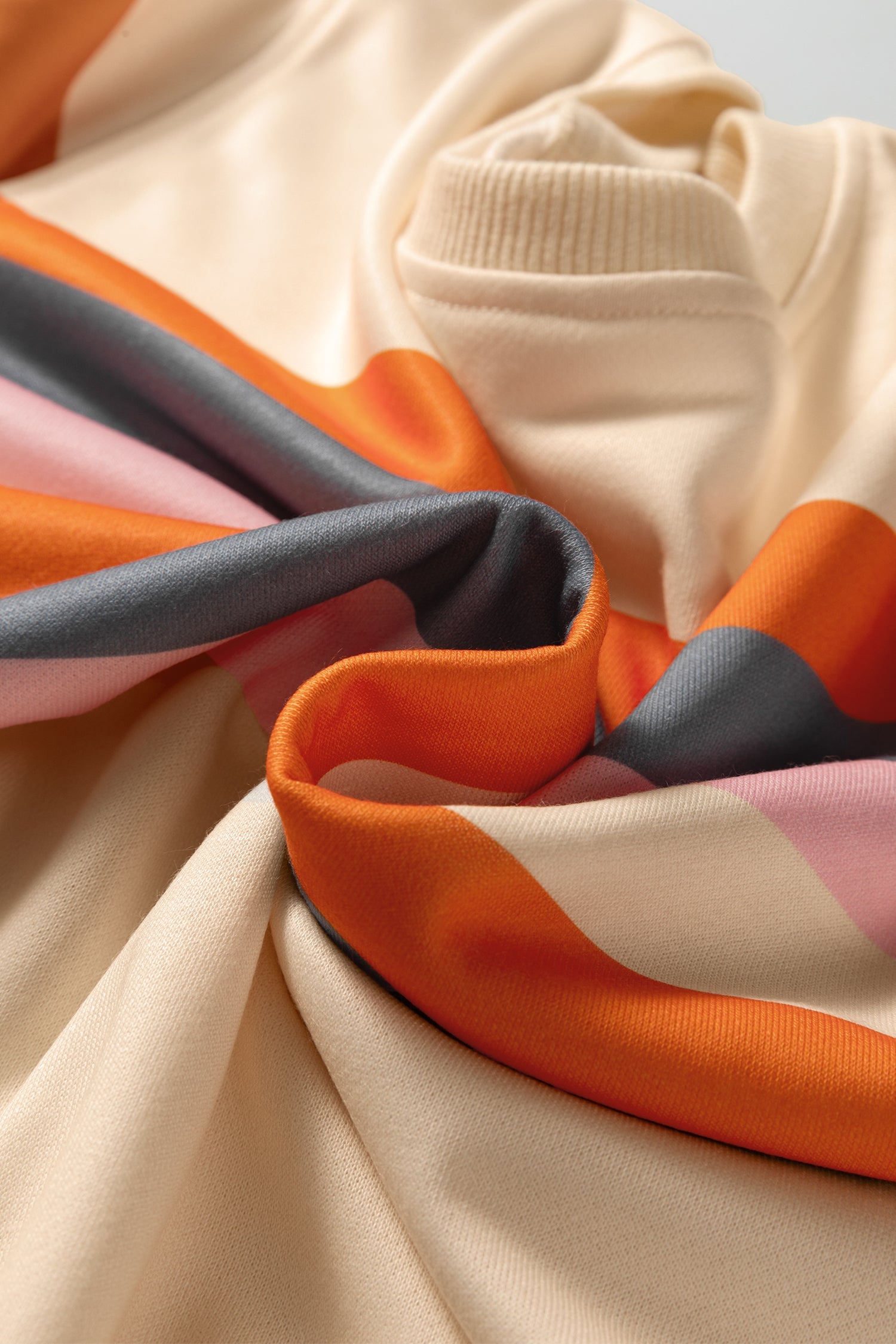 Women's Puff Sleeve Pullover with Cream and Striped Detail - Image 5