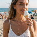 Fashionable Elegant High-quality Stainless Steel Long Tassel Heart Pendant Necklace