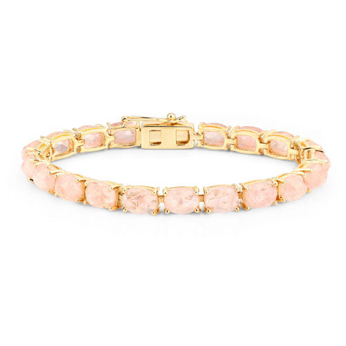 34.50 Carat Genuine Morganite .925 Sterling Silver Bracelet