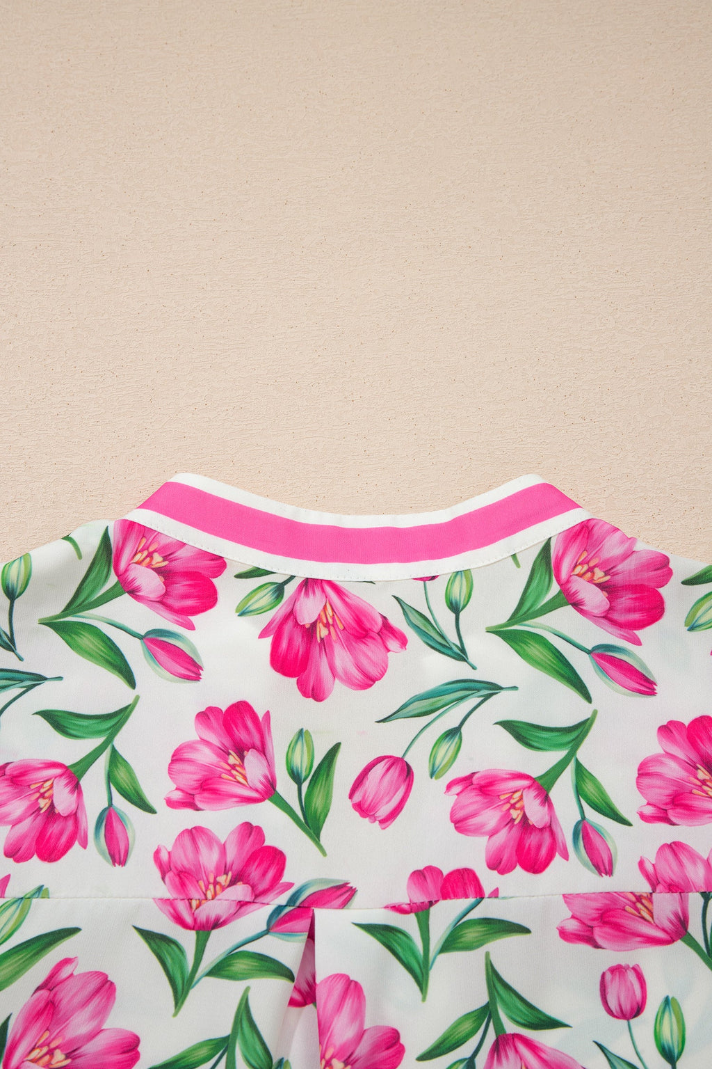 Aliya Floral Print Short Dress with Block Trim