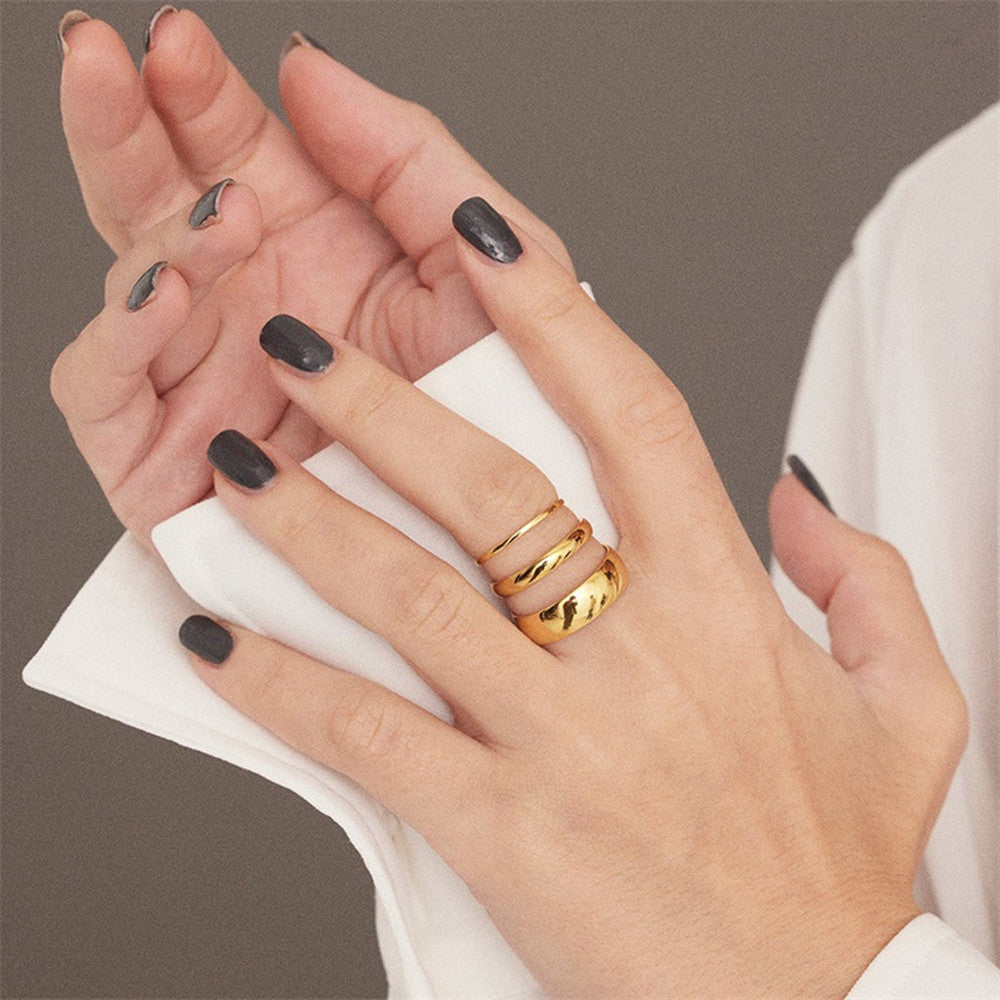 Fashion Simple Glossy Stainless Steel Ring