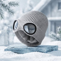 Wool Knit Hat with Windproof Glasses & Ear Protection