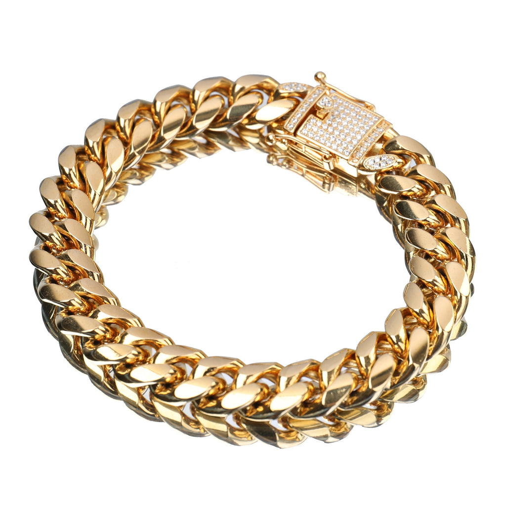 12mm Stainless Steel Titanium Mens Bracelet