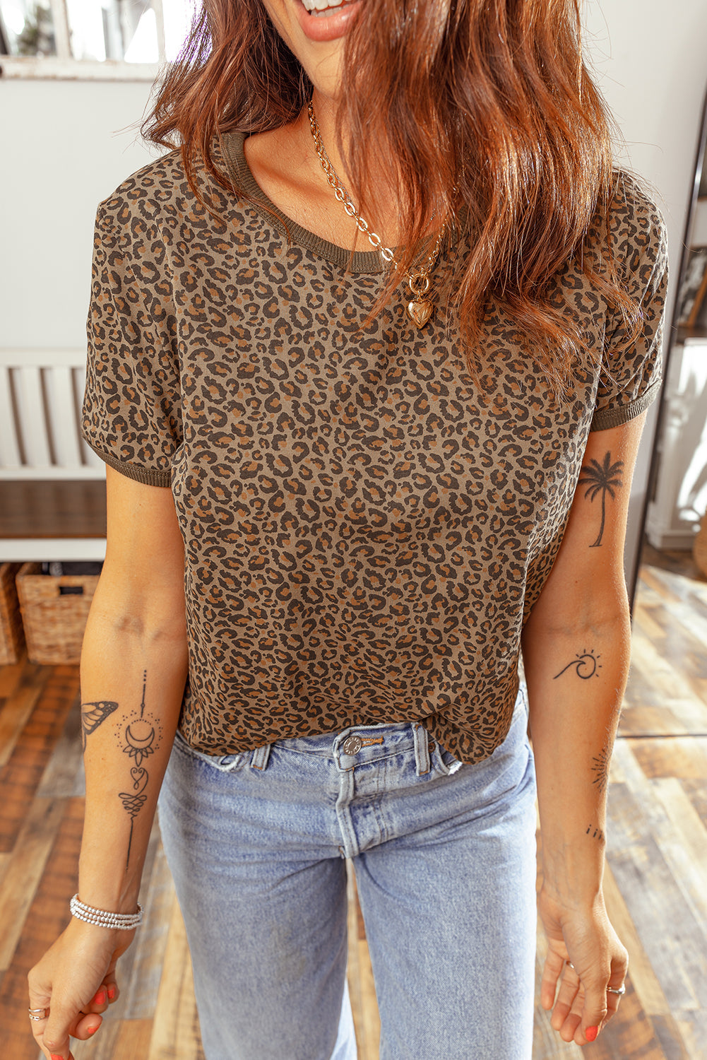 Leopard Fierce Crew Neck T-Shirt