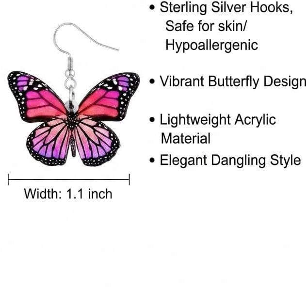 Acrylic Cartoon Butterfly Pendant Earrings