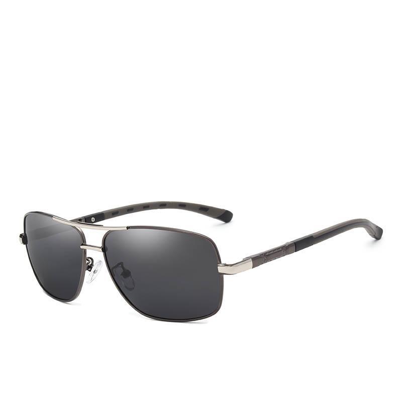 Men's Aluminum Magnesium Polarized Rectangular Sport Sunglasses