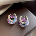 Shimmer Crystal Circle Earrings with premium finish and sparkling crystal accents