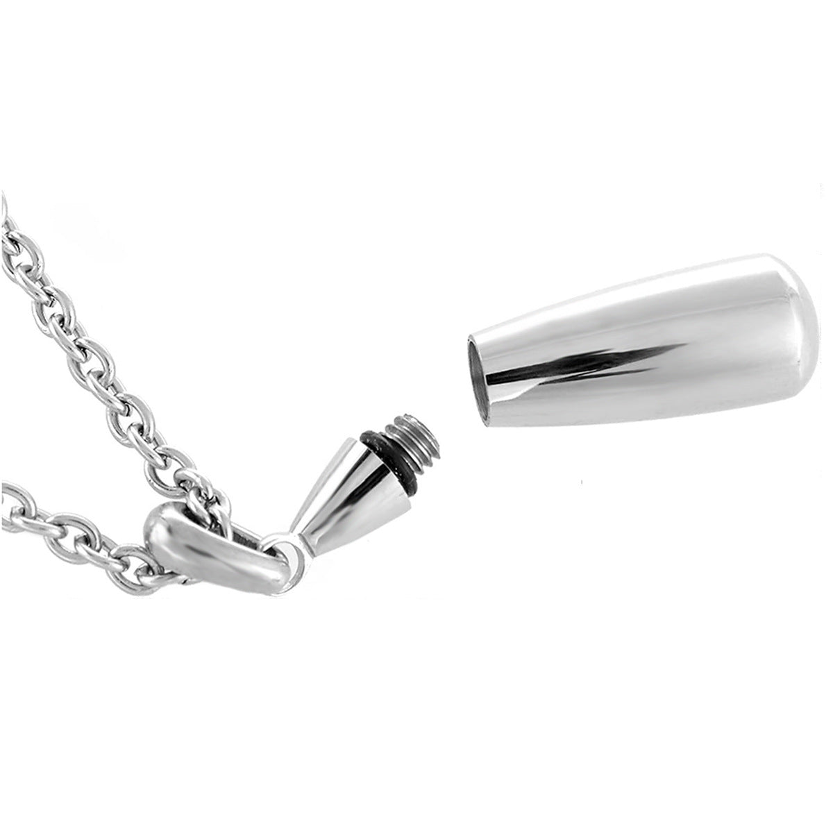 Stainless Steel Drop-shaped Openable Pendant Necklace