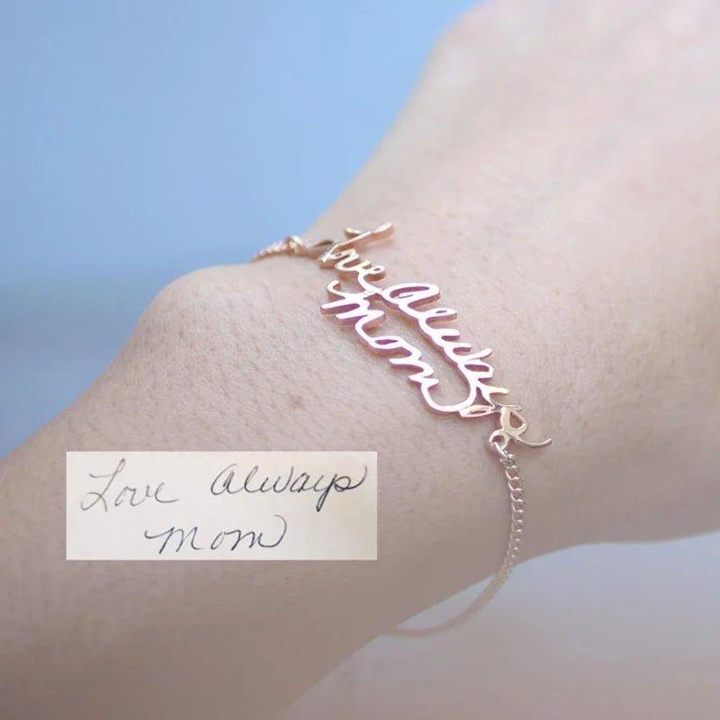 Custom Handwriting Name Bracelet - Personalized Signature Jewelry