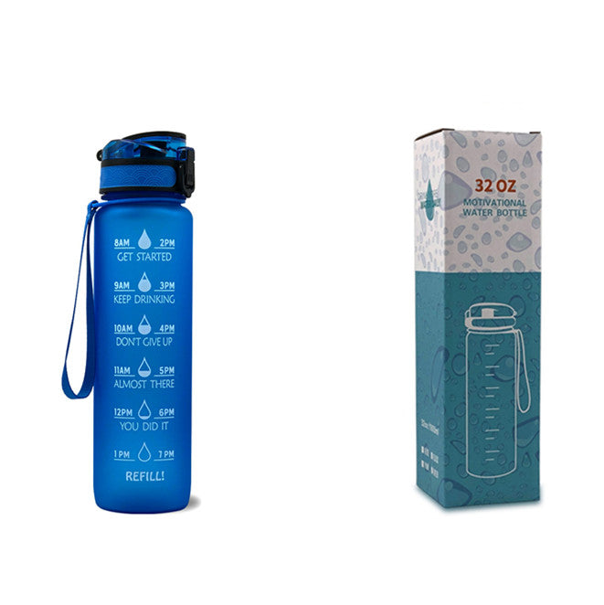 1L Motivational Tritan Water Bottle with Time Marker & Leakproof Lid