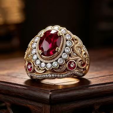 Luxury Bohemian Vintage Textured Geometric Ring - Heavy Industry Statement Rings For Women
