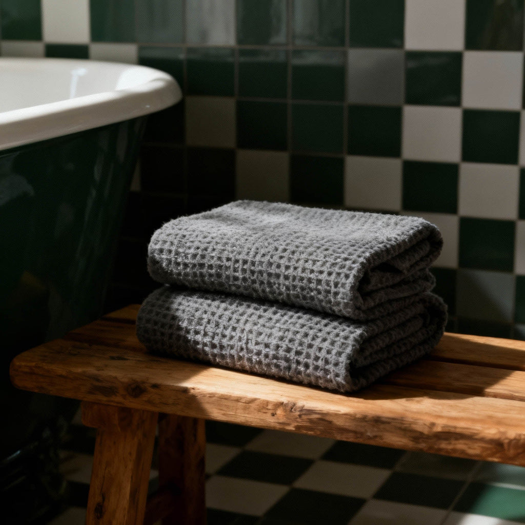 Sedona White Cotton Waffle Weave Bath Towel - Image 40