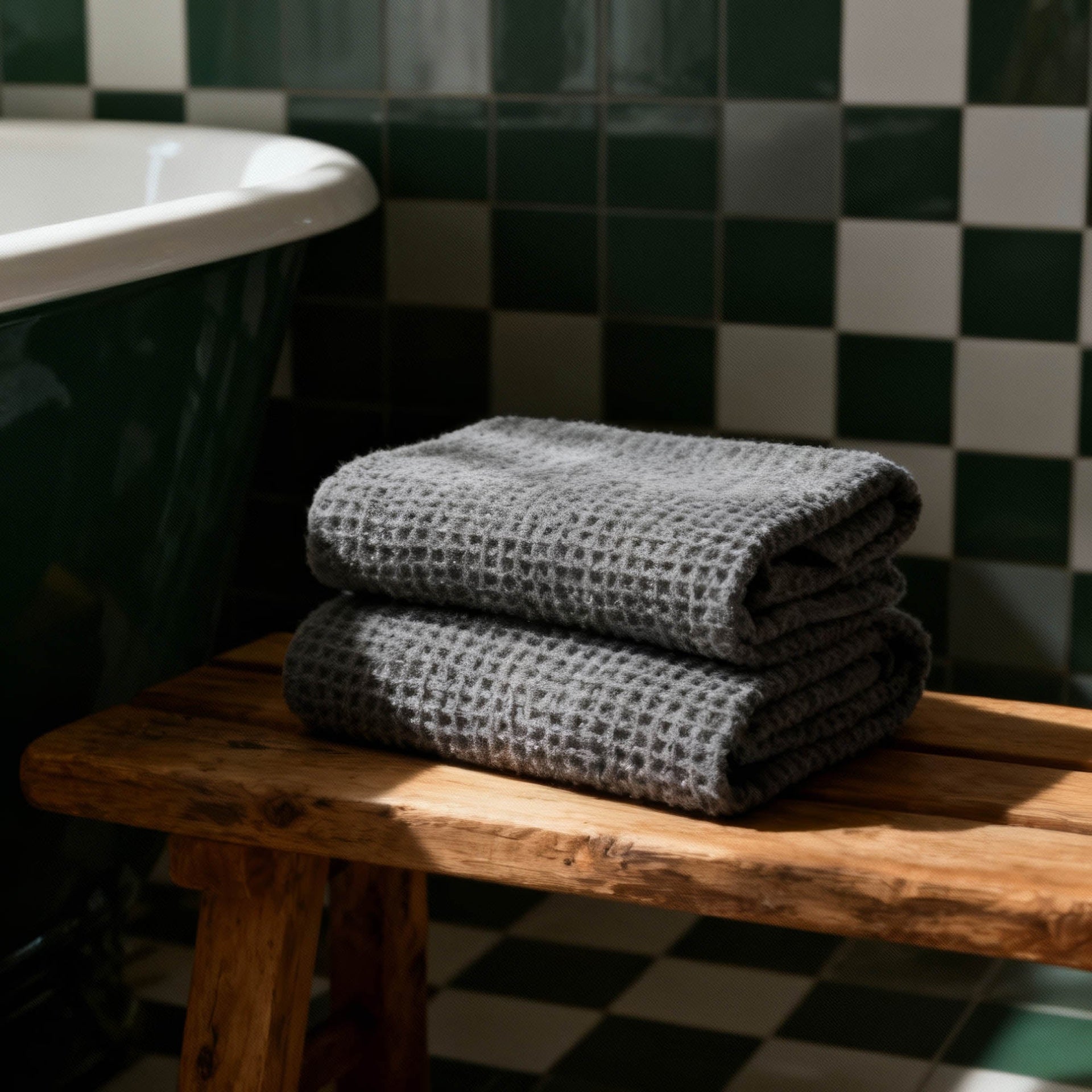 Sedona White Cotton Waffle Weave Bath Towel - Image 40