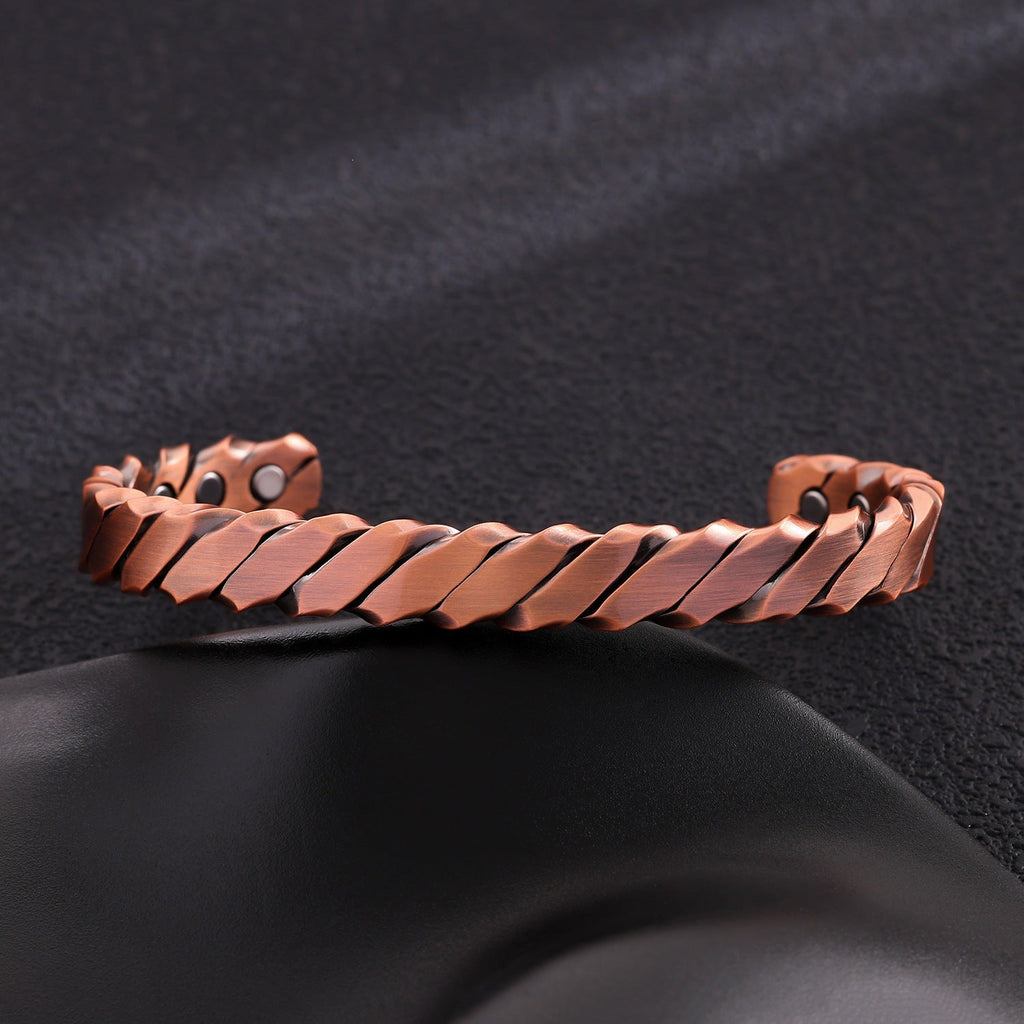 Vintage Bohemian Pure Copper Line Pattern Bracelet