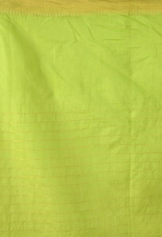 Parrot Green Bhagalpuri Handloom Silk Raj Shree Saree