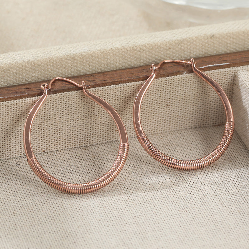 Women's Retro Large Hoop Earrings Jewelry