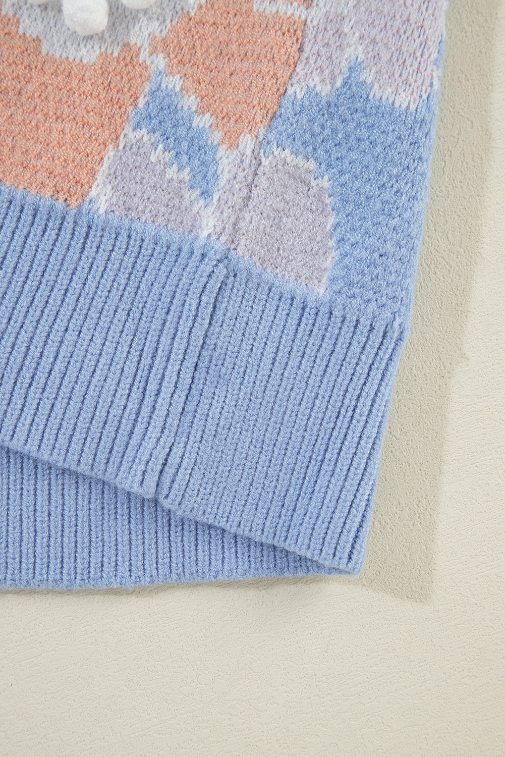 Zelda Floral Drop Shoulder Knit Sweater in Blue - Image 7