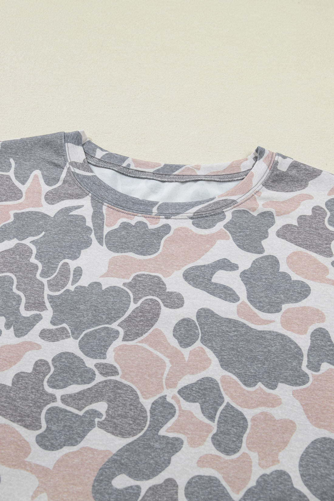 Camo Print Short Sleeve Top and Wide Leg Pant Set - Image 4