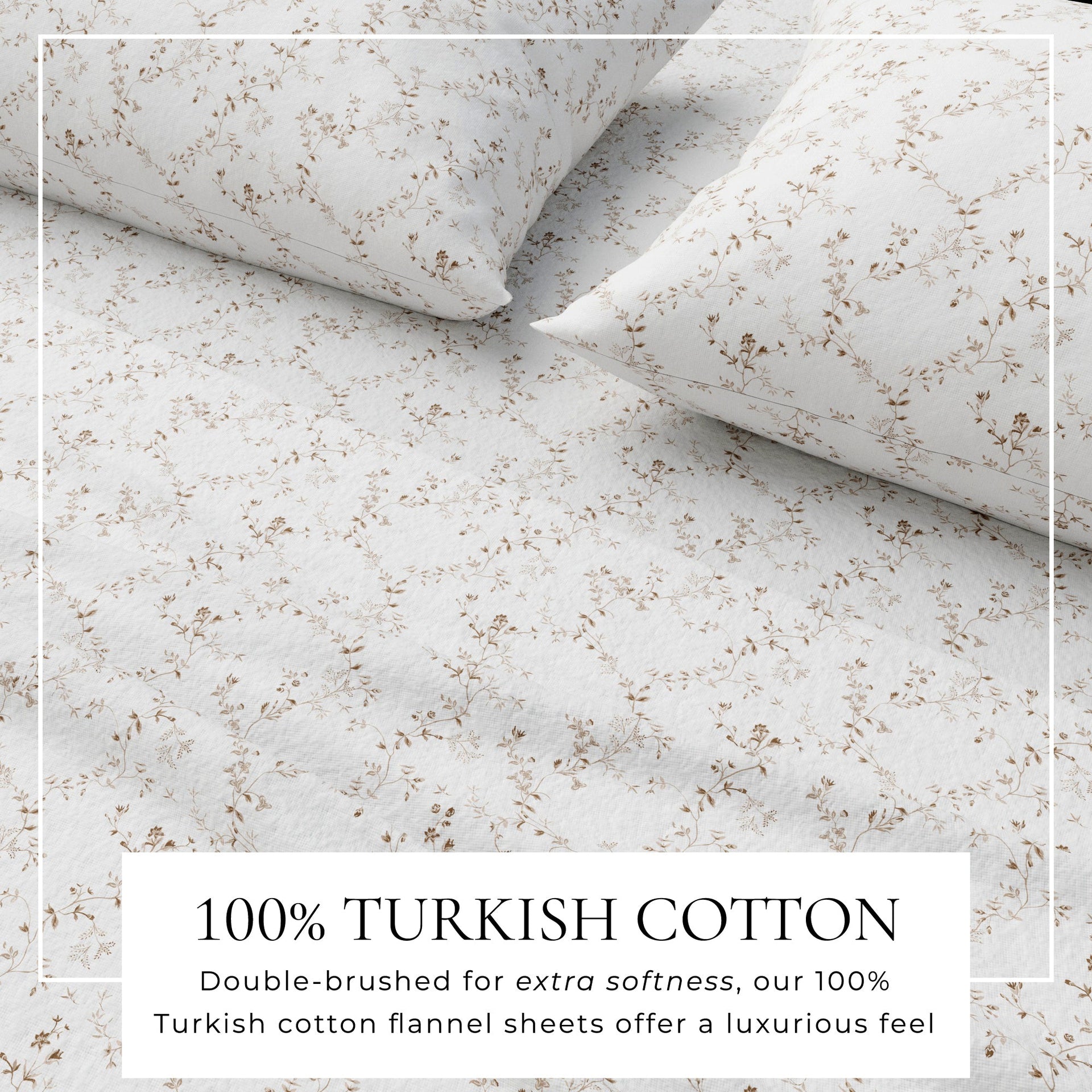Winter Floral Turkish Cotton Flannel Sheet Set Ultra-Soft - Image 20