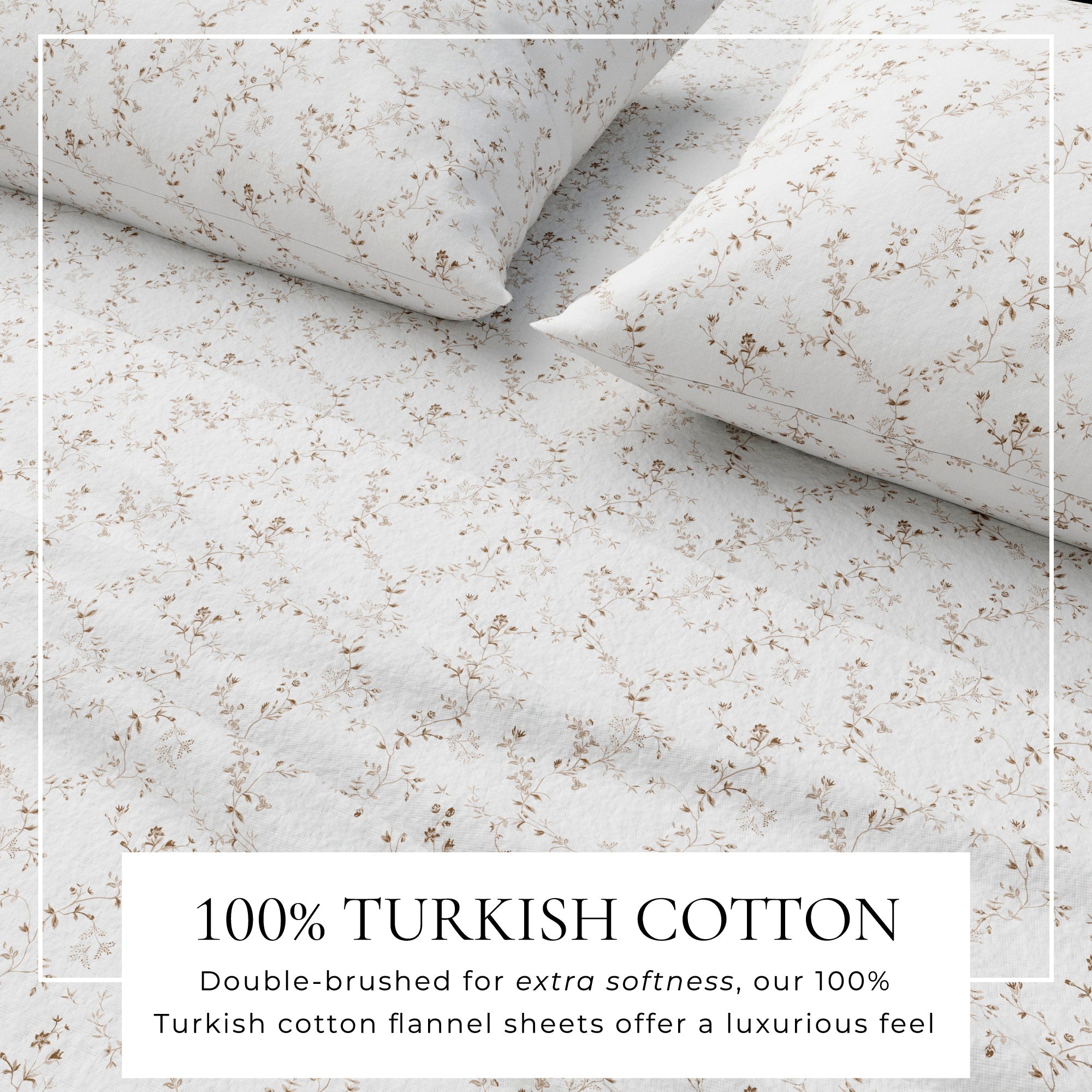 Winter Floral Turkish Cotton Flannel Sheet Set Ultra-Soft - Image 20