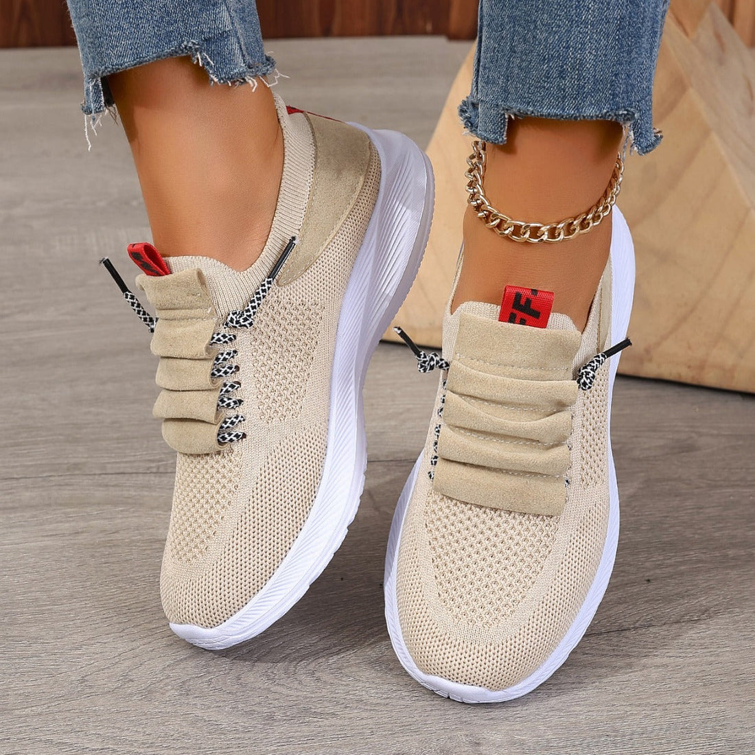 Women’s Non-Slip Knit Casual Sneakers Comfortable Walking Shoes