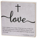 Love Bible Verse Block Sign
