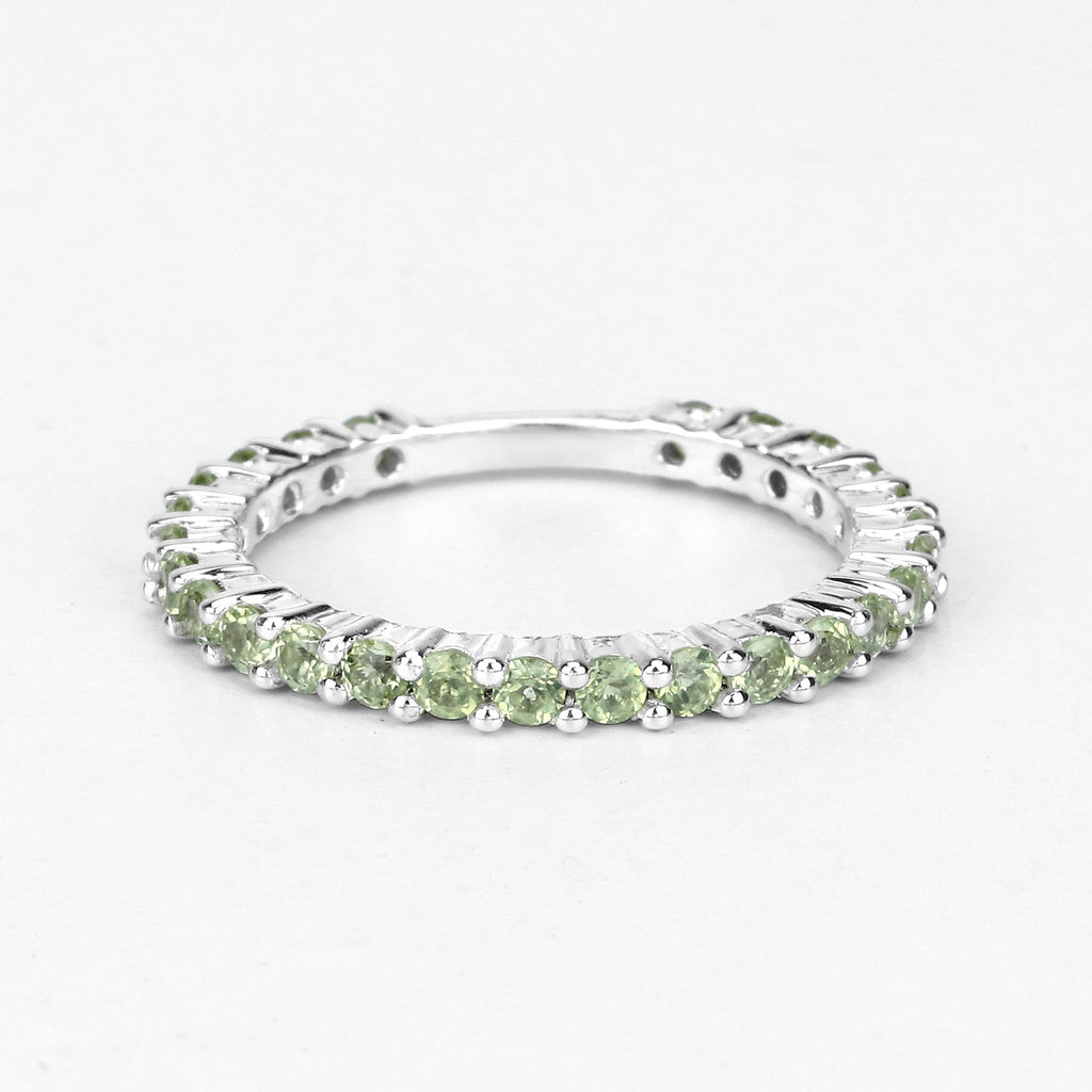 0.91 Carat Genuine Peridot .925 Sterling Silver Ring