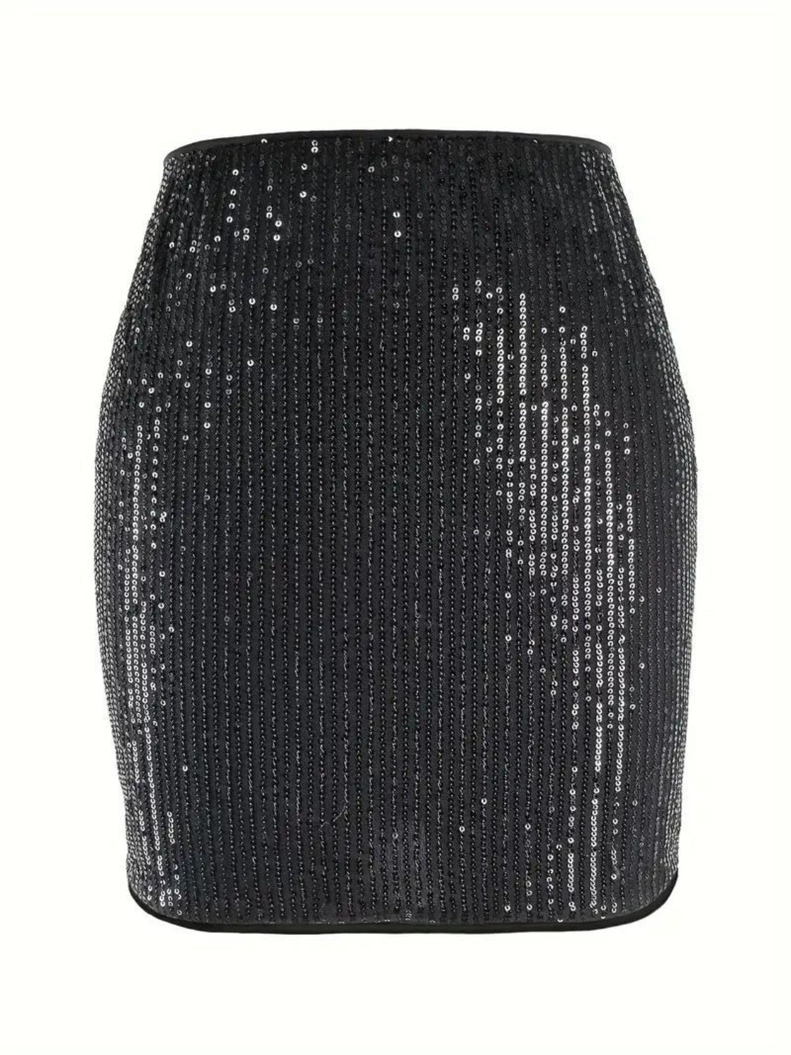 Black Sequin Mini Skirt | Bodycon Party Skirt