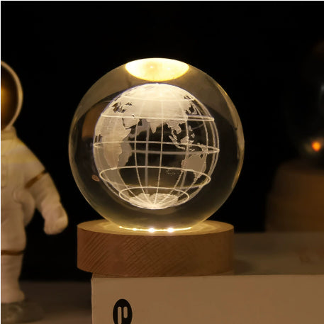 3D Galaxy Crystal Ball LED Night Light Planet Lamp Home Decor