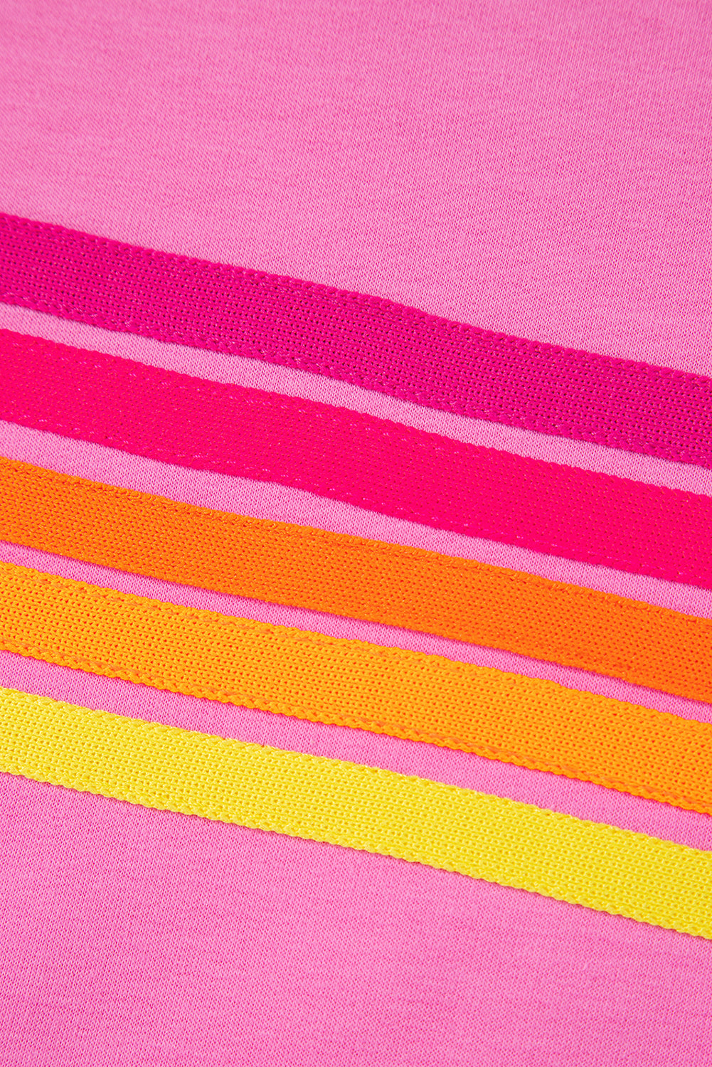 Bonbon Striped Patch Front Casual Tee