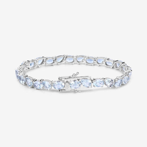 16.20 Carat Genuine Aquamarine .925 Sterling Silver Bracelet