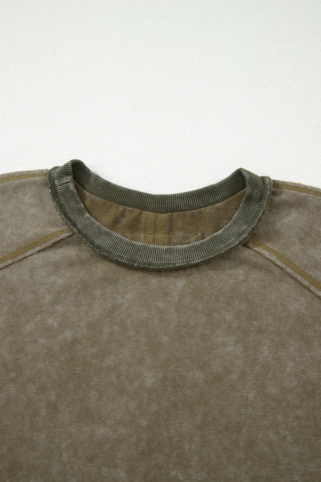 Floral Patchwork Mineral Wash Top with Exposed Seams